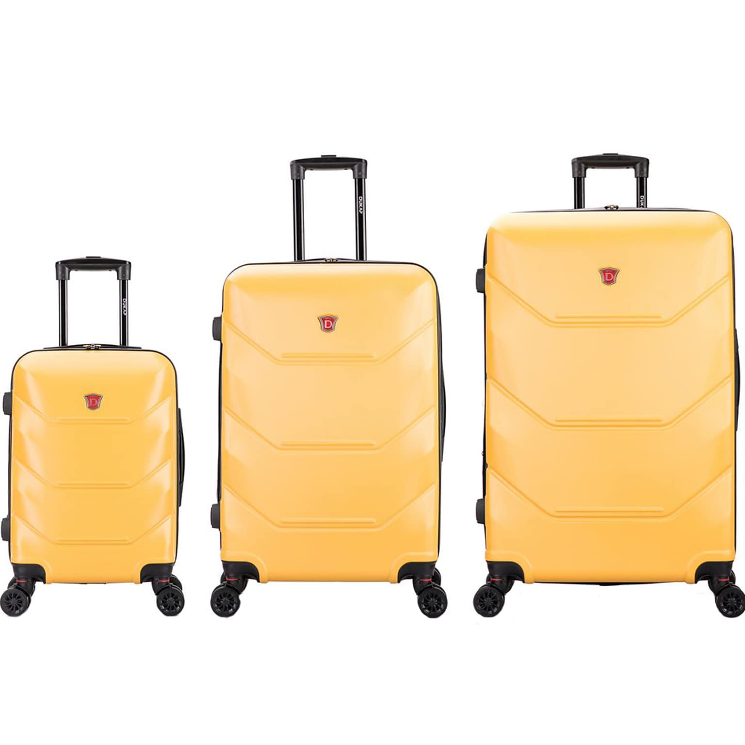 DUKAP Zonix Hardside Spinner Luggage Set, Mustard (DKZONSML-MUS)
