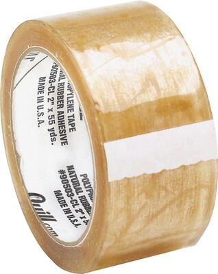 Quill Brand® Medium-Duty Natural Rubber Packing Tape, 3" x 55 yds, Clear, 6/Pack (A574/90506CL)