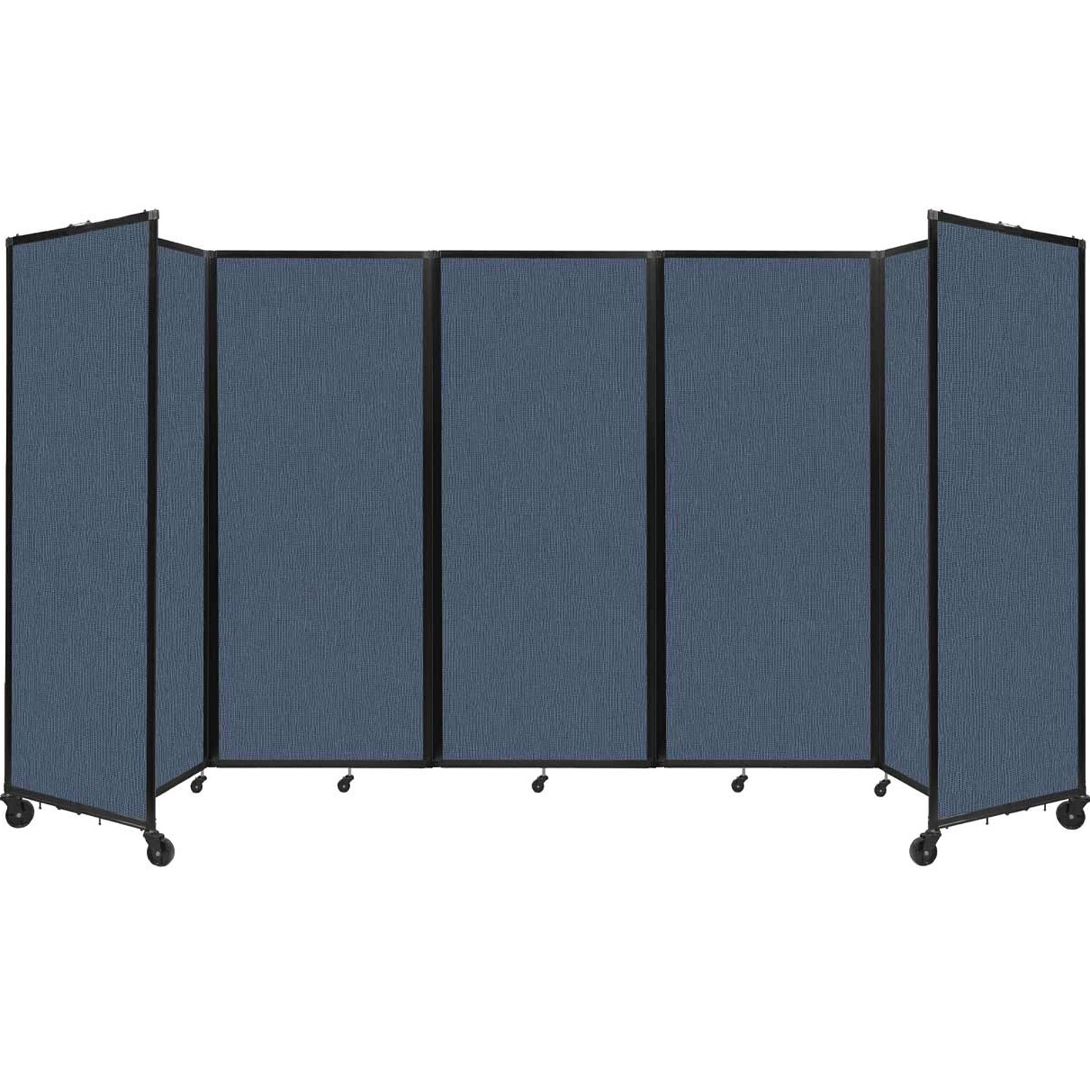 Versare The Room Divider 360 Freestanding Folding Portable Partition, 82H x 168W, Ocean Fabric (1182515)