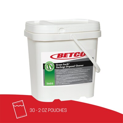 Betco Probiotic Garbage Disposal Cleaner, Fruity Scent, 2 oz Packet, 30/Carton (BET2605P5700)