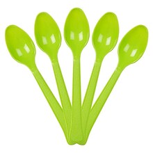 JAM PAPER Premium Utensils Party Pack, Plastic Spoons, Lime Green, 48 Disposable Spoons/Pack