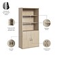 Bush Business Furniture Studio C Tall 5 Shelf Bookcase with Doors, Natural Elm (STC015NE)