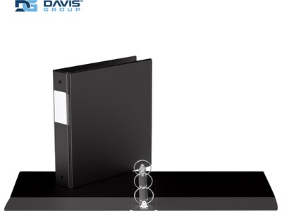 Davis Group Premium Economy 1 1/2" 3-Ring Non-View Binders, Black, 6/Pack (2312-01-06)