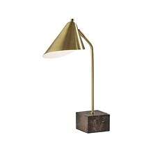 Adesso Hawthorne Desk Lamp, 20, Antique Brass/Brown Marble (4246-21)