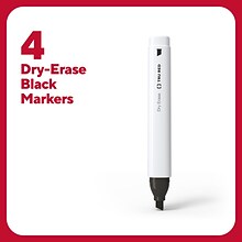 TRU RED™ Tank Dry Erase Markers, Chisel Tip, Black, 4/Pack (TR54559)