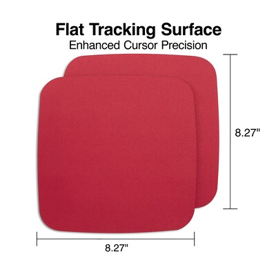 Staples® Non-Skid Mouse Pad, Maroon, 2/Pack (ST61816)