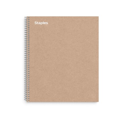 Staples Premium 1-Subject Notebook, 8.5 x 11, College Ruled, 100 Sheets, Brown (TR52121)
