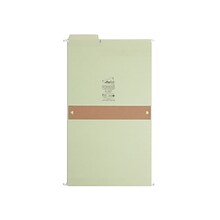Smead FasTab Reinforced Box Bottom Hanging File Folder, 2 Expansion, 3-Tab Tab, Letter Size, Moss,