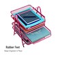 Mind Reader 5-Tier Stackable Paper Desk Tray Organizer, Metal, Pink (5TPAPER-PNK)