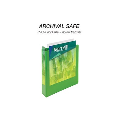 Samsill Earth's Choice 1.5" 3-Ring View Binder, Lime, 2/Pack (SAMMP286578)