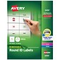 Avery Removable Laser/Inkjet Identification Labels, 1" Dia., White, 63 Labels/Sheet, 15 Sheets/Pack (6450)