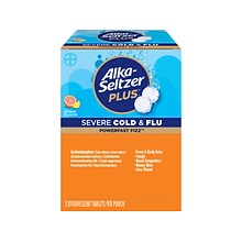 Alka-Seltzer Plus PowerFast Fizz Severe Cold & Flu Effervescent Tablet, Citrus, 2/Pouch, 30 Pouches/