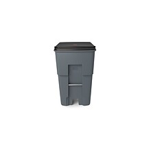 Rubbermaid Brute Metal Outdoor Trash Can, 95 Gallon, Gray (FG9W2200GRAY)