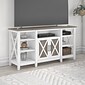 Bush Furniture Key West Console TV Stand, Screens up to 65", Shiplap Gray/Pure White (KWV160G2W-03)