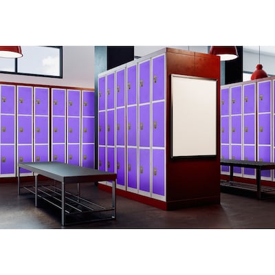 AdirOffice 72'' 3-Tier Key Lock Purple Steel Storage Locker, 2/Pack (629-203-PUR-2PK)