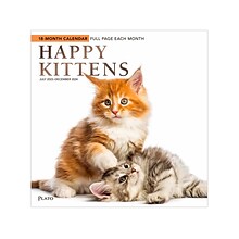 2023-2024 Plato Happy Kittens 12 x 12 Academic & Calendar Monthly Wall Calendar (9781975467180)