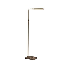 Adesso Reader 54.25 Antique Brass Floor Lamp with Rectangular Shade (3558-21)