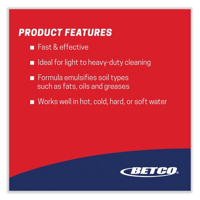 Betco Kitchen Degreaser, Characteristic Scent, 1 Gal. Bottle, 4/Carton (BET10120400)