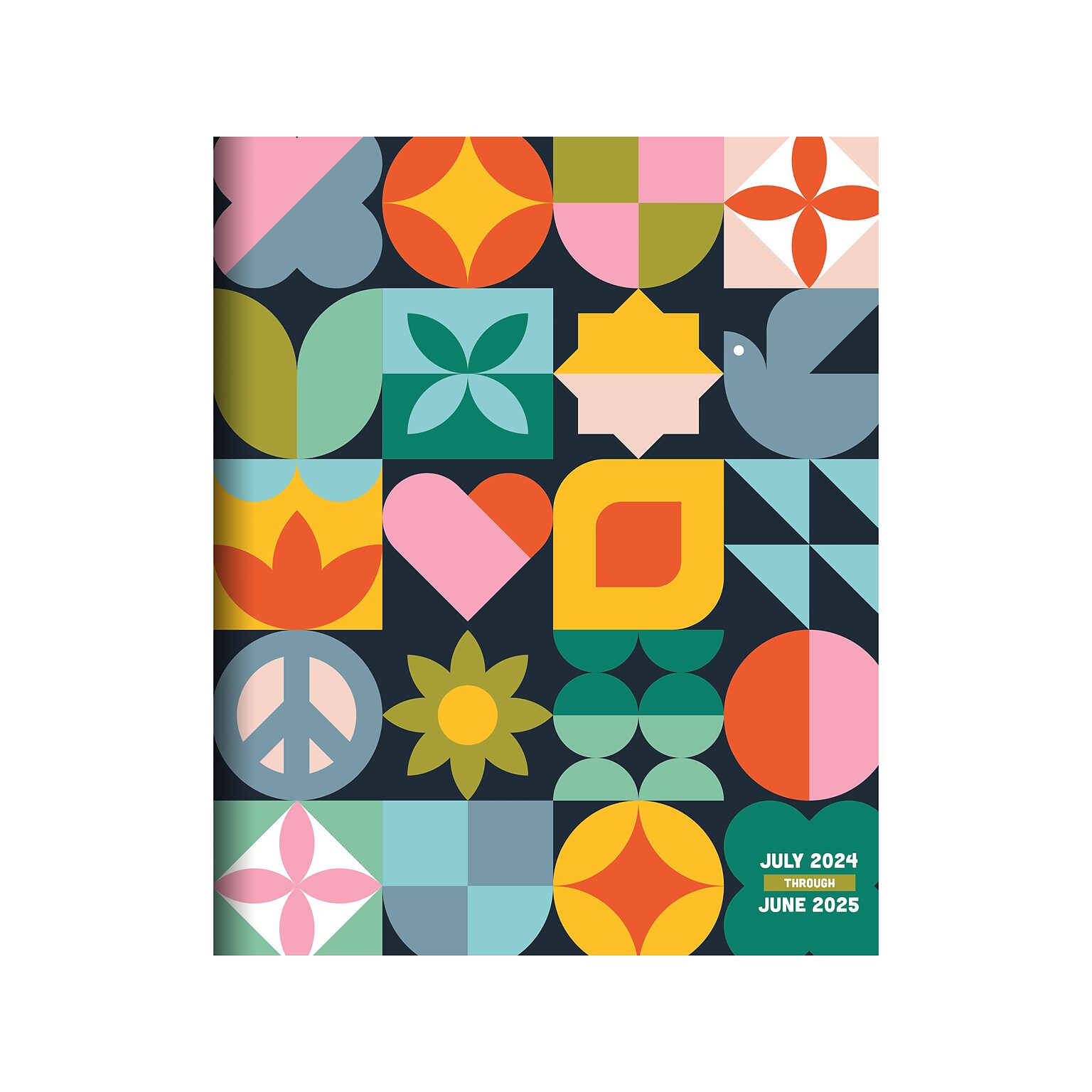 2024-2025 TF Publishing Scandinavian Symbols 6.5 x 8 Academic Monthly Planner, Paperboard Cover, Multicolor (AY25-4212)