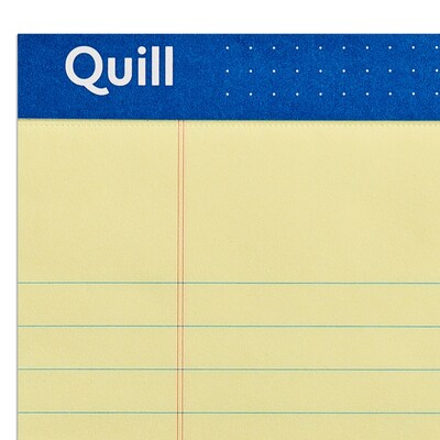 Quill Brand® Gold Signature Premium Series Legal Pad, 8-1/2" x 11", Wide Ruled, Yellow, 50 Sheets/Pad, 12 Pads/Pack (742270)