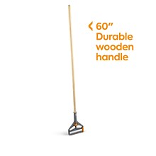 Coastwide Professional™ 60 Side Gate Wood Wet Mop Handle, Plastic Head (CW61061-CC)