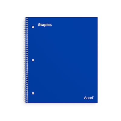 Staples Premium 3-Subject Notebook, 8.5 x 11, College Ruled, 150 Sheets, Blue (ST58314)