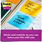 Post-it Full Adhesive Notes, 3" x 3", Energy Boost Collection, 25 Sheet/Pad, 4 Pads/Pack (F3304SSAU)