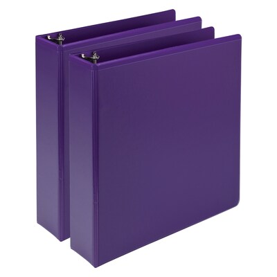 Samsill Fashion 2 3-Ring View Binders, Purple, 2/Pack (SAMU86608)