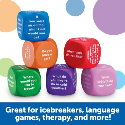 Learning Resources Conversation Cubes, Social Emotional Learning, Assorted Colors, 6 Pieces (LER7300)