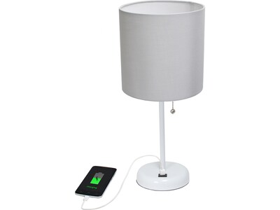 Creekwood Home Oslo LED Table Lamp, White/Gray (CWT-2011-GO)