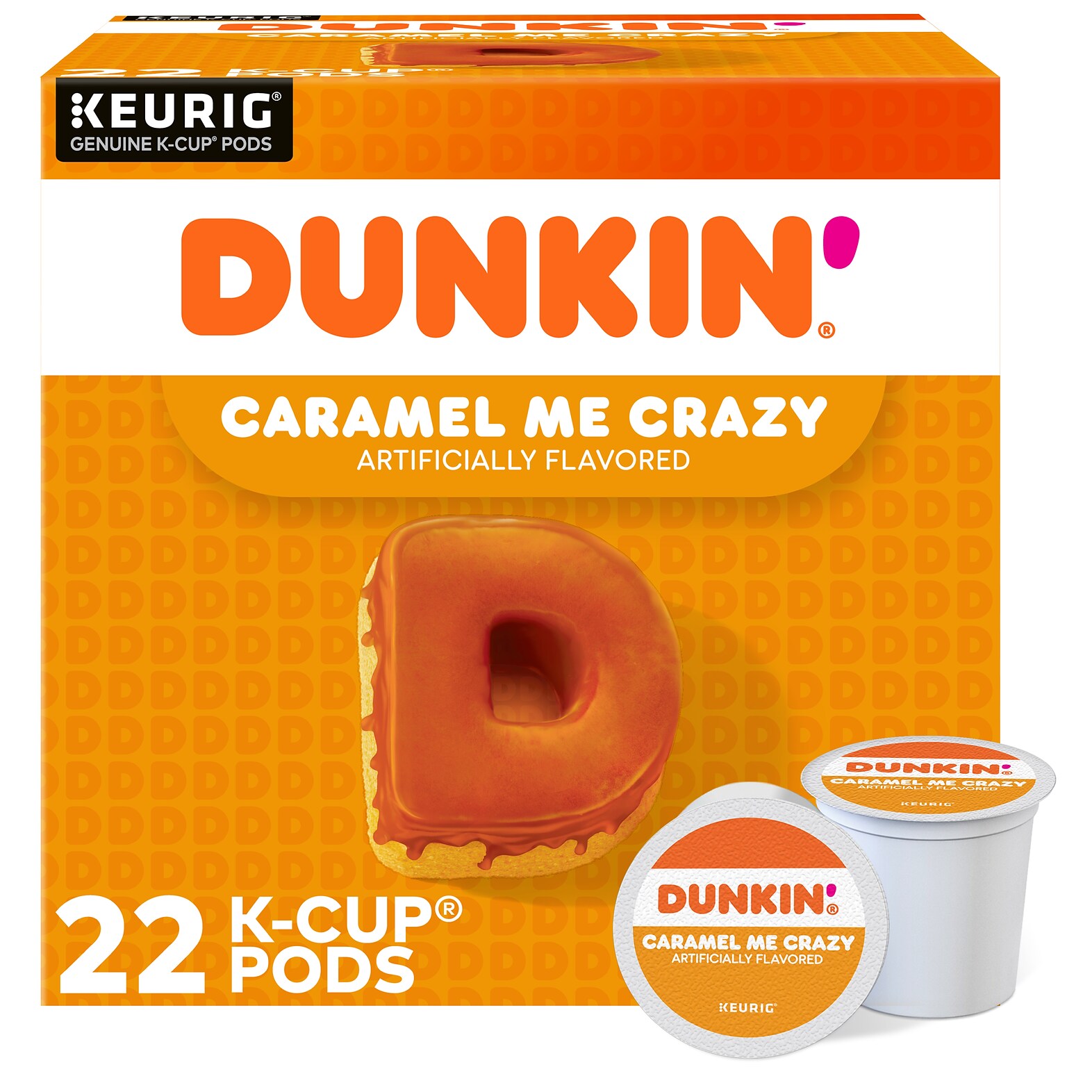 Dunkin Caramel Me Crazy Coffee Keurig® K-Cup® Pods, Medium Roast, 22/Box (5000364900)