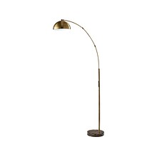 Adesso Bolton 71.5 Antique Brass Arc Floor Lamp with Dome Shade (4308-21)