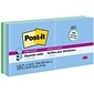 Post-it Recycled Super Sticky Pop-up Notes, 3" x 3", Oasis Collection, 90 Sheet/Pad, 6 Pads/Pack (R330-6SST)