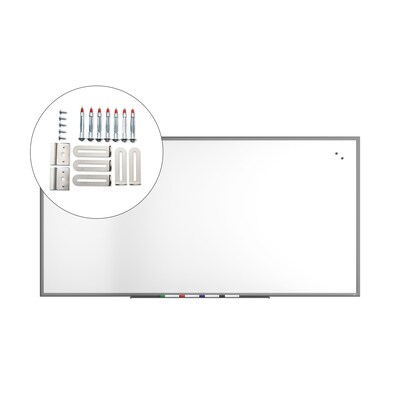 TRU RED™ Magnetic Porcelain Dry Erase Board, Gunmetal Frame, 8' x 4' (TR61188)