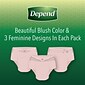 Depend Fit-Flex Adult Incontinence Underwear for Women, Disposable, Small, Blush, 80 Count (54196)