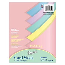 Array 65 lb. Cardstock Paper, 8.5 x 11, Assorted Colors, 100 Sheets/Pack (101315)