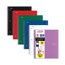 Five Star® 1-Subject Wirebound Notebook, 8.5 x 11, Medium/College Rule, 100 Sheets, Assorted Colors,