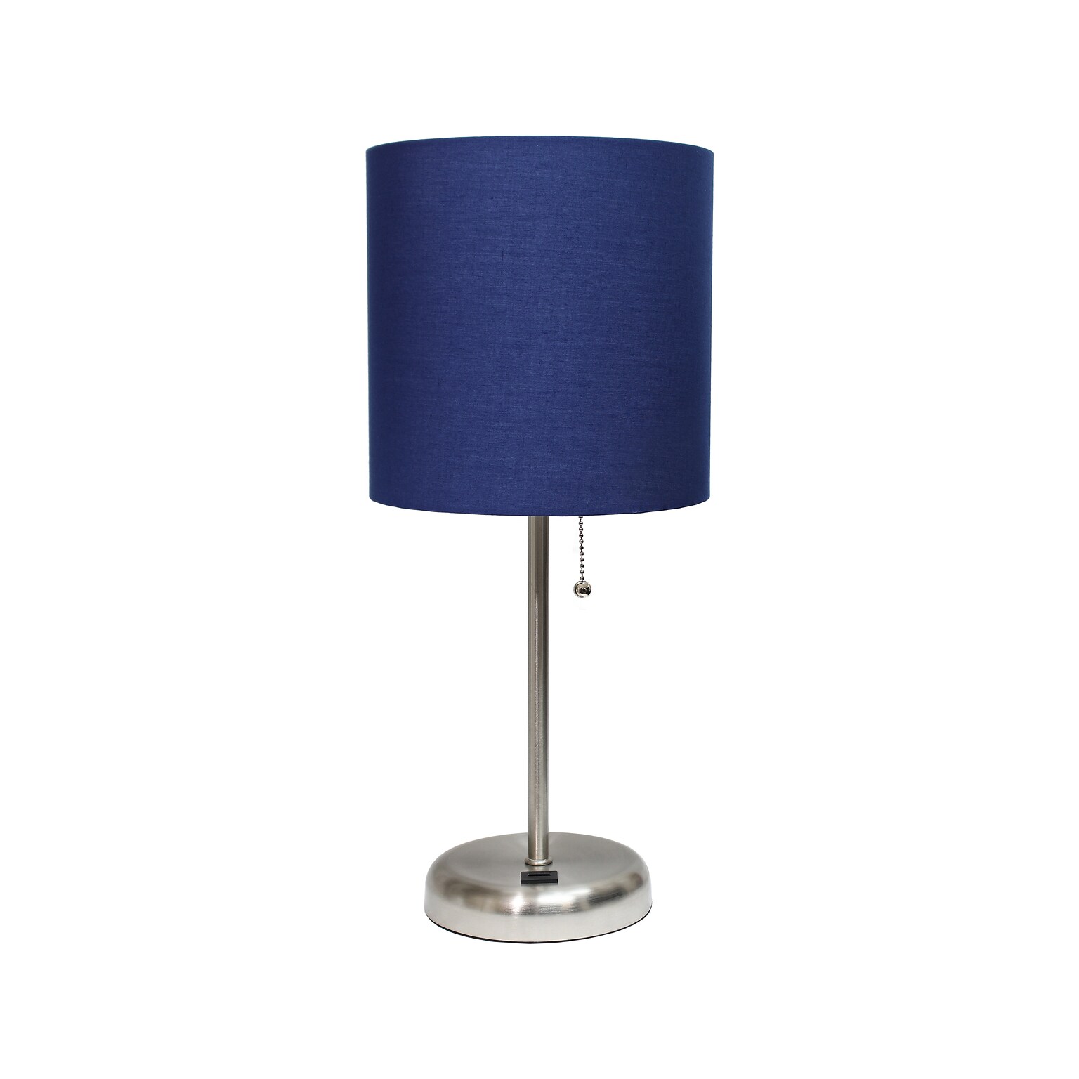 Creekwood Home Oslo LED Table Lamp, Brushed Steel/Navy Blue (CWT-2012-NV)