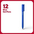 TRU RED™ Quick Dry Gel Pen, Medium Point, 0.7mm, Blue, Dozen (TR54481)