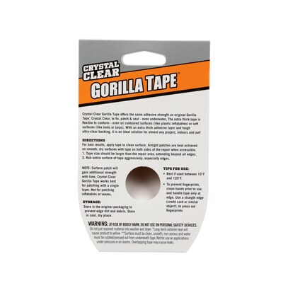 Gorilla Crystal Clear Tape, 1.88 x 27, 1 Roll (6027007)