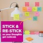 Post-it Super Sticky Notes, 3" x 3", Canary Collection, 90 Sheet/Pad, 10 Pads/Pack (654-10SSCY)