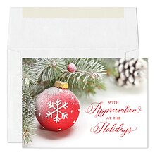 Custom Appreciation Greens Cards, with Envelopes,  7 x 5  Holiday Card, 25 Cards per Set