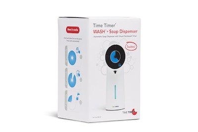 Time Timer WASH 30-Second Digital Timer with Soap Dispenser, White/Black/Blue (TTM13HW)