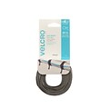 Velcro Brand ONE-WRAP Cable Ties, 1/2 x 15, Reusable Hook & Loop Fastener, Gray, 30/Pack (94257)