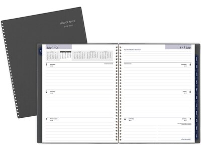 2024-2025 AT-A-GLANCE DayMinder 8.5" x 11" Academic Weekly & Monthly Planner, Poly Cover, Charcoal (AYC545-45-25)