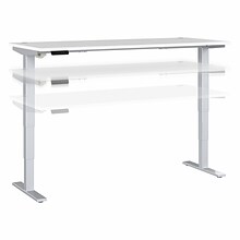 Bush Business Furniture Move 40 Series 72W Electric Height Adjustable Standing Desk, White/Cool Gra