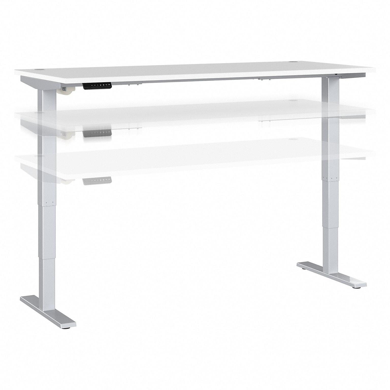Bush Business Furniture Move 40 Series 72W Electric Height Adjustable Standing Desk, White/Cool Gray Metallic (M4S7230WHSK)