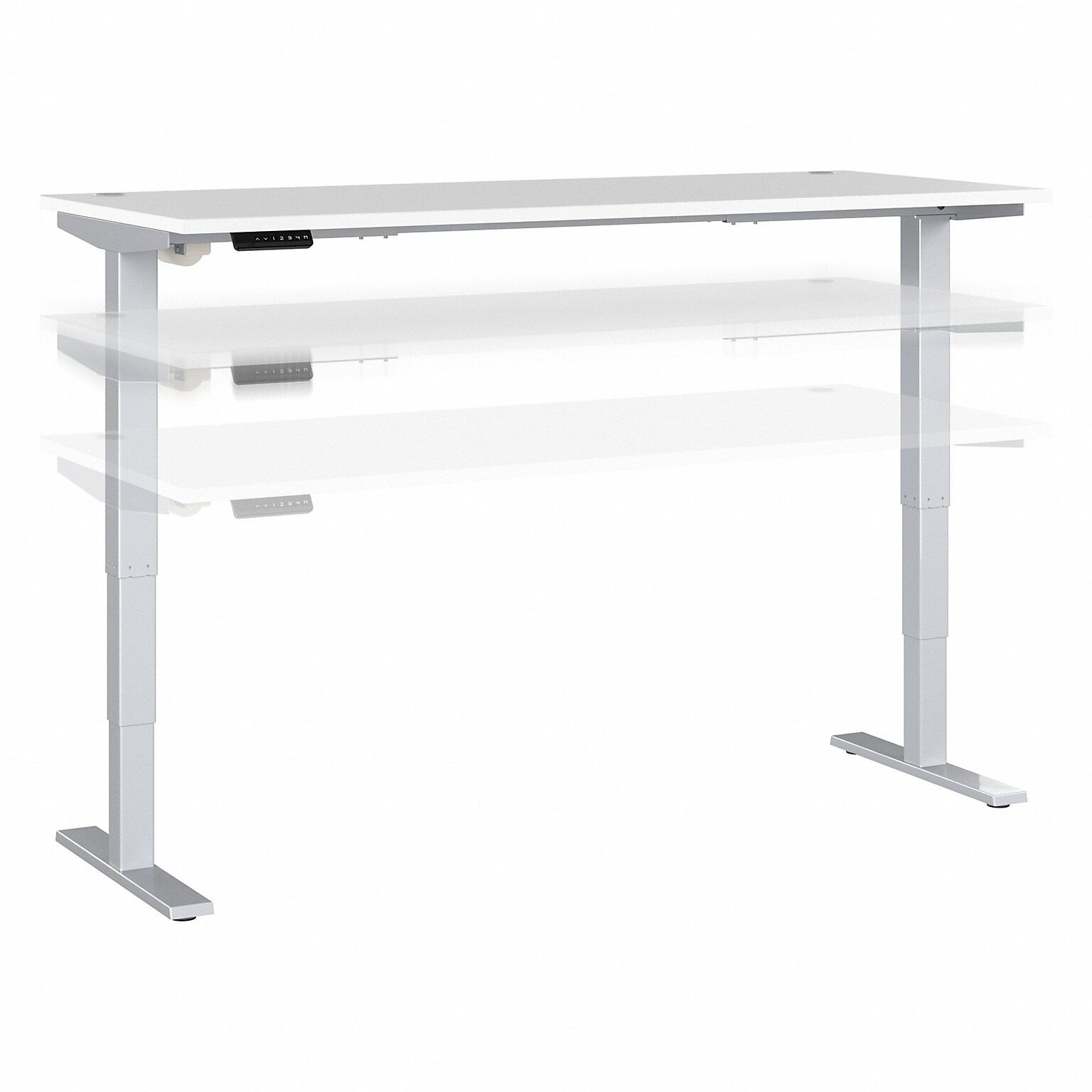 Bush Business Furniture Move 40 Series 72W Electric Height Adjustable Standing Desk, White/Cool Gray Metallic (M4S7230WHSK)