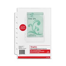 Staples Heavyweight Sheet Protector, 5.5 x 8.5, Clear, 25/Pack (15942)