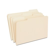 Quill Brand® Premium Reinforced File Folders, Assorted Tabs, 1/3-Cut, Legal Size, Manila, 100/Box (7